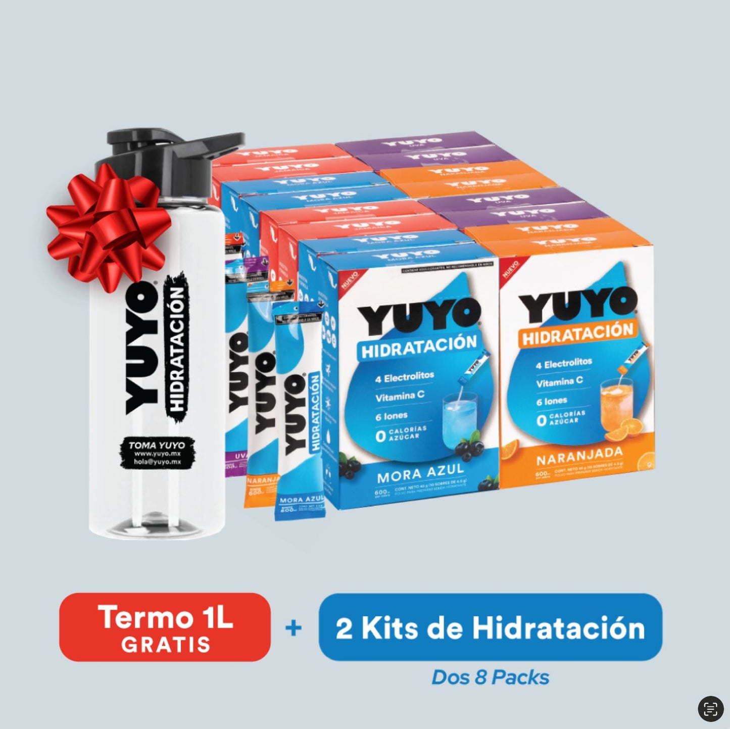 Kit hidratación Pro + termo de regalo