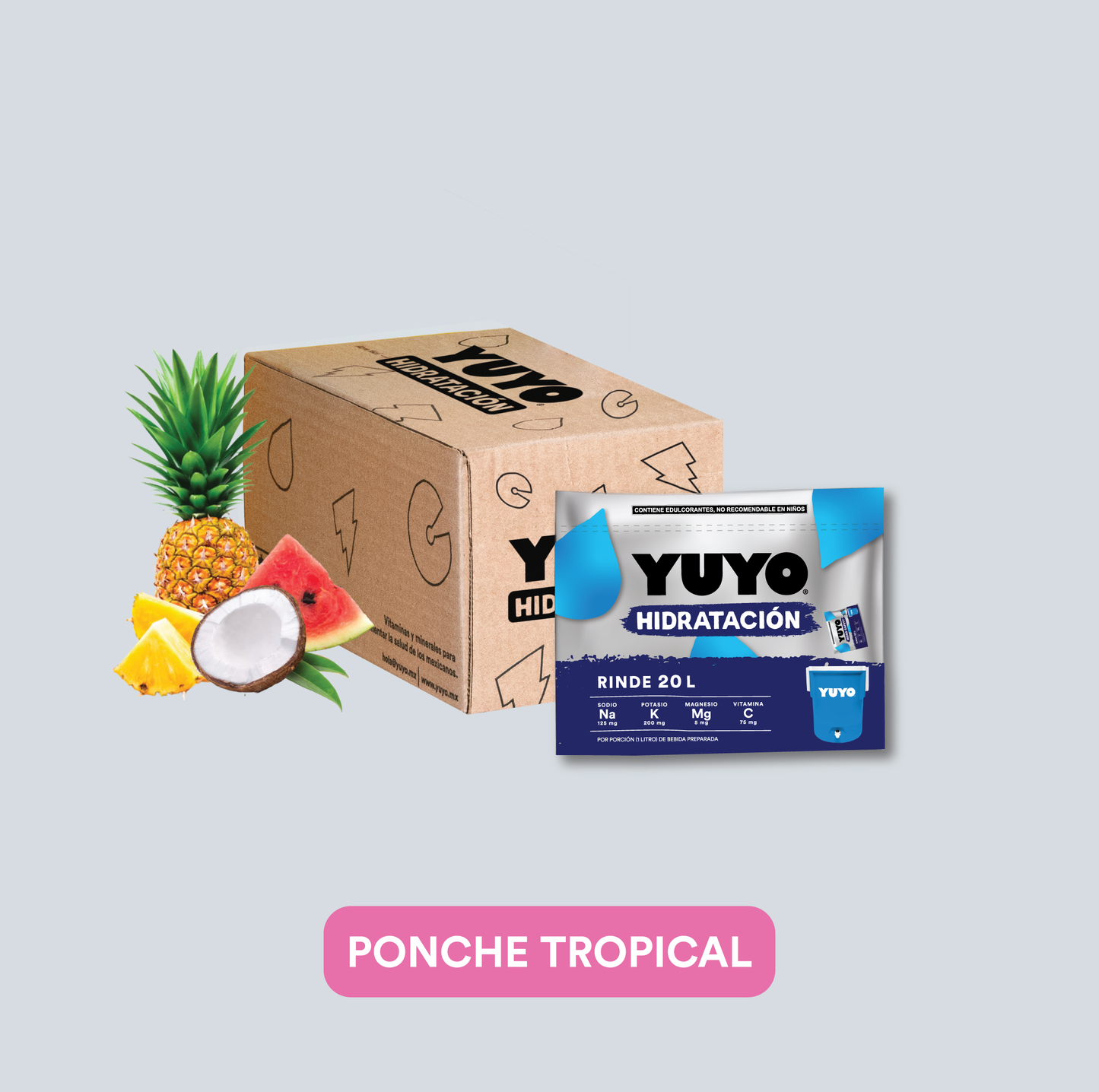 Corrugado 20 Pack Hidratación Empresarial Ponche Tropical