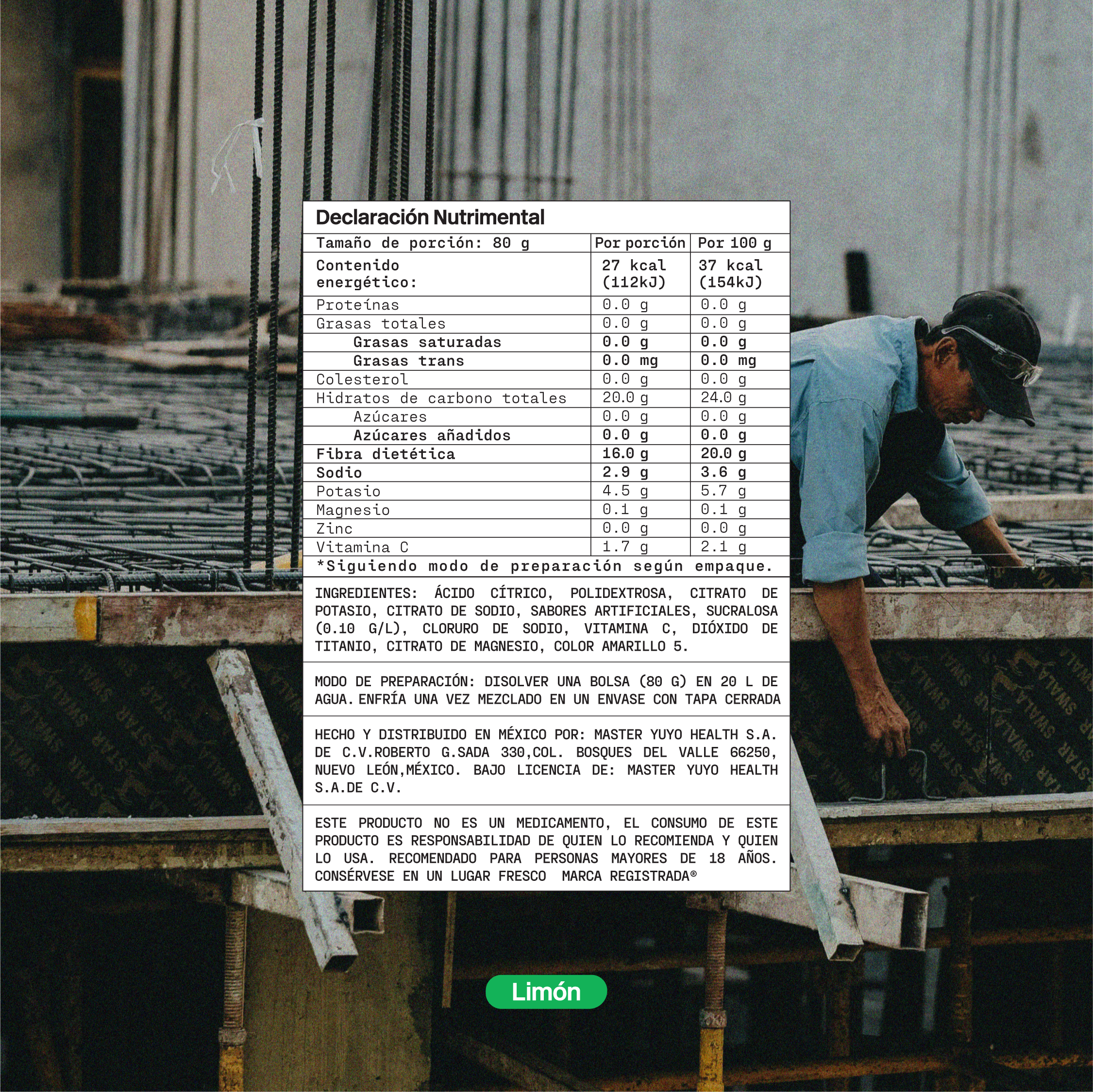 Mix de Electrolitos Industrial [20 Pack] Limón
